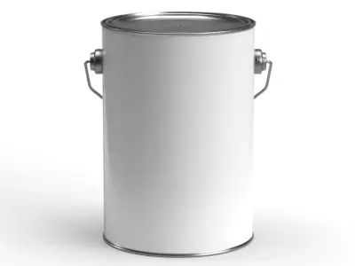 5 Quart paint can with metal handle  3D model