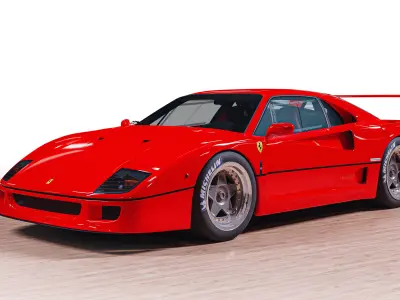 Ferrari F40 Low-poly 3D model
