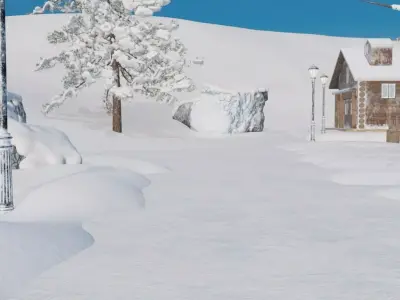 Snowy Village 3D model purchase