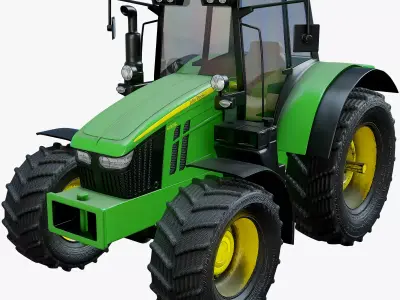 Modern Heavy Agriculture Tractor Low-poly 3D model