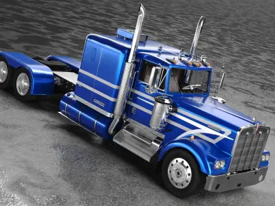 Kenworth W900 A 1981 Low-poly 3D model