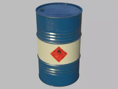 PBR Chemical Barrel Game Asset With LODs Low-poly 3D model