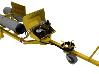 Nitrogen Booster Cart Trolley Low-poly 3D model