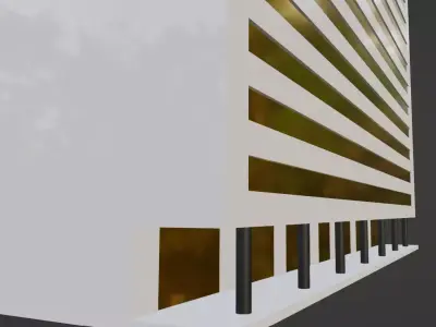 Modern Commercial Office Tower - Low Poly High-Rise 3D Model 3D model