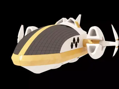Spaceship flying 3D model
