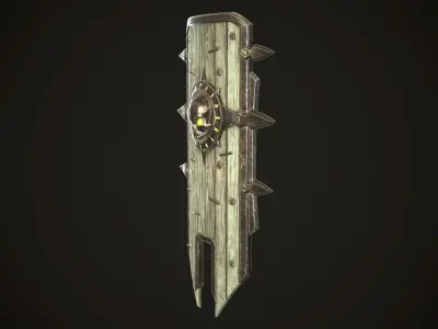 Undead Shield Low-poly 3D model