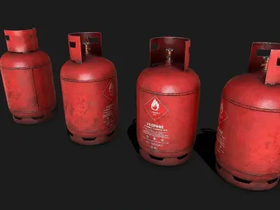 Propane Gas cylinder Low-poly 3D model