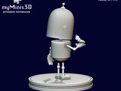 Cute Robot with a Caterpillar Miniature 3D print model
