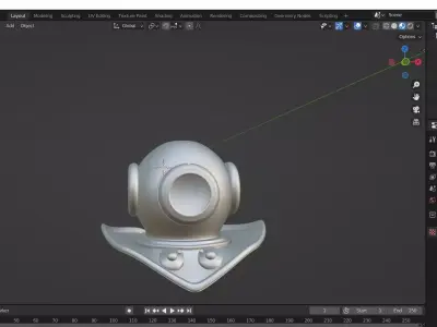 DeepUnderWaterMask helmet Free 3D model