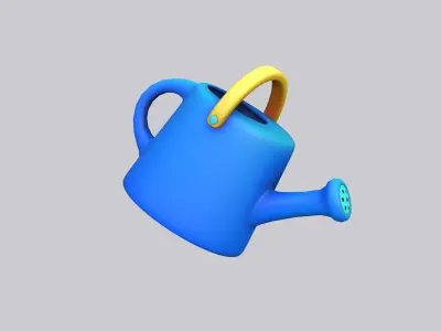 Watering Can Cartoon Low-poly 3D model