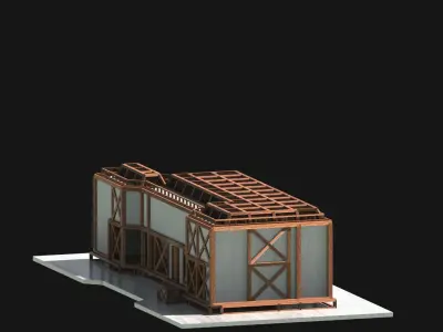 Medieval Low Poly Building Castle Wooden Village Stone House 30 Low-poly 3D model