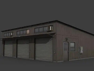 Old Small Warehouse Low-poly 3D model
