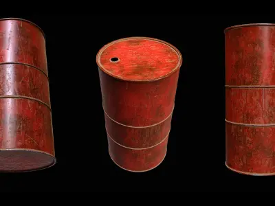 High-poly Rusted Barrel 3D model