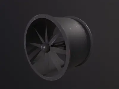 Axial Flow Fan 3D Model Low-poly 3D model