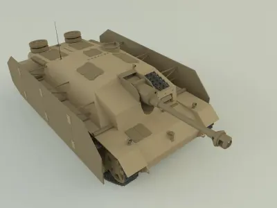 Stug III G tank military vehicle 3D model