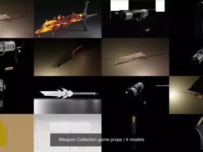 Weapon Collection game props 3D Model Pack
