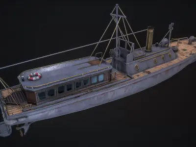 17m Motor Pinnace Low-poly 3D model