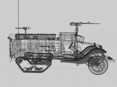 WW2 American M3A1 Troop Carrier Halftrack 3D model
