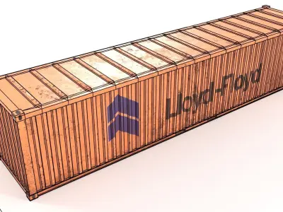 Container 40ft low poly PBR Low-poly 3D model purchase