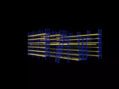 Multi Level Industrial Storage 3D model
