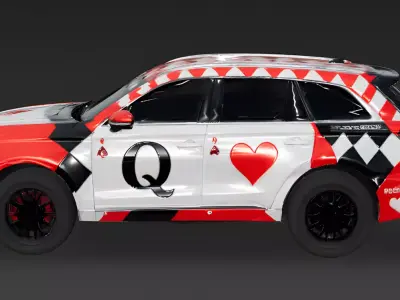 Queen of Hearts Racing SUV 3D Model Low-poly 3D model
