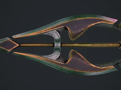 Fantasy Sword 2 1 3D Model Low-poly 3D model