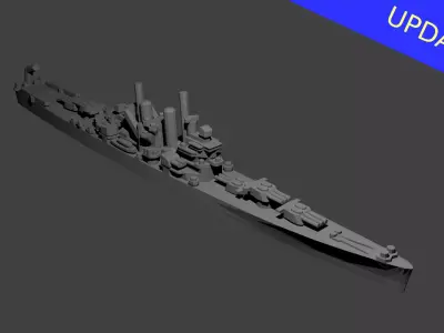US St Louis Class Cruiser Warship 3D print model
