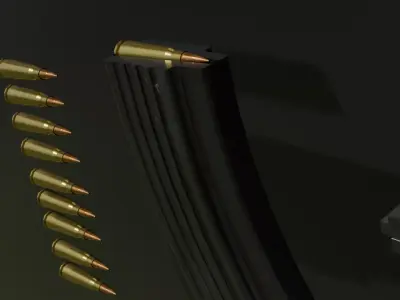 AK47 Customizable Low-poly 3D model