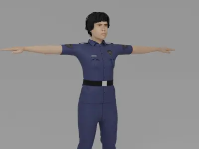 Police Man Low-poly 3D model purchase