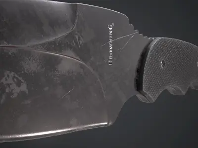 Browning Knife Low-poly 3D model