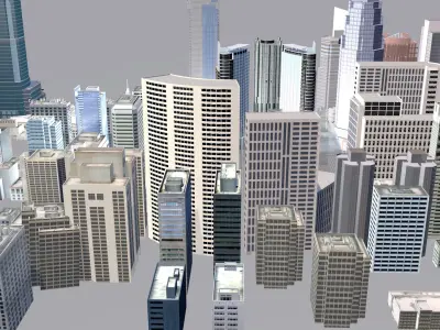 Buildings City building industrial park commercial housing 3D model V8