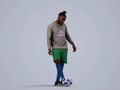 00486Aaron003 - Adult Black man exercising in sportswear for 3D model