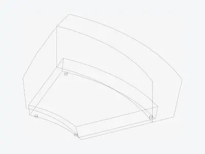 Seating - Contemporary - Blume - Closing - Round - Right Low-poly 3D model