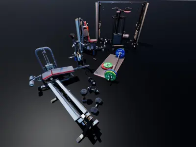 Gym  Prop Package Low-poly 3D model