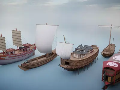Japanese Ship Collection 3D Model Pack
