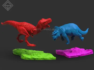 Dinosaur Diorama Free 3D print model