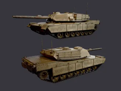 M1 Abrams Tank Military Vehicle Game Ready 02 Low-poly 3D model