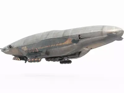 Future sci-fi style airship 3D model