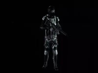 Robot Soldier - Assault Soldier Low-poly 3D model 22