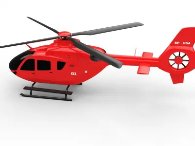 medium private helicopter 3D model