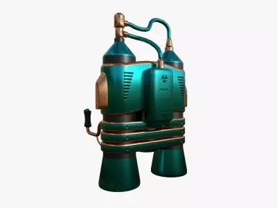 Jetpack E10 Blue Bronze - SciFi Character Design Low-poly 3D model