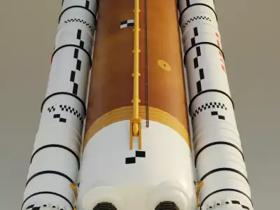 Artemis II launch vehicle Free low-poly 3D model