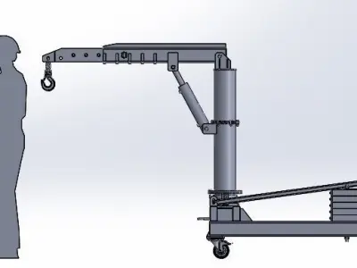 Mobile hoist Q500kg 3D model
