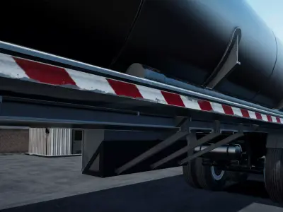 Tanker semi trailer unity asset Low-poly 3D model