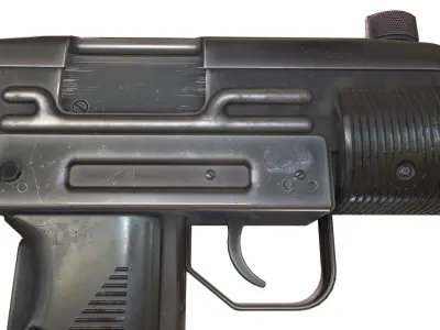 Uzi sub-machine gun Low-poly 3D model