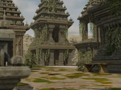 temple assets 3D model