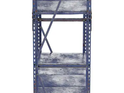 Industrial shelf Low-poly 3D model get