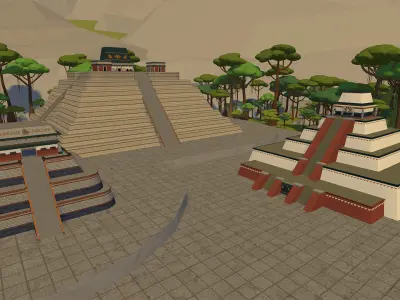 Aztec architecture - Lowpoly modular asset pack Low-poly 3D model