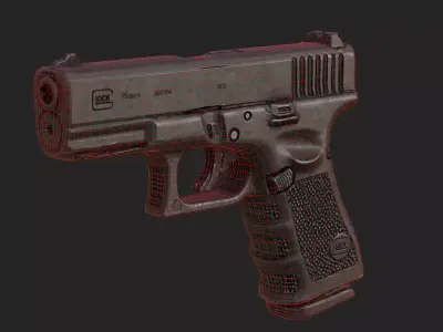 Glock 19 Gen 5  Realistic 3D Model  4K PBR Textures Game Ready  Low-poly 3D model
