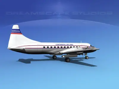 Convair CV-340 Continental 3D model